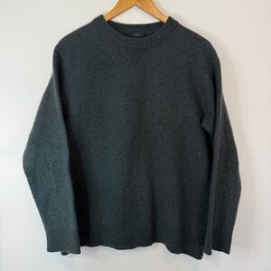 COS Charcoal Yak Wool Blend Crewneck Sweater Minimalist Nordic Style Mens Size L